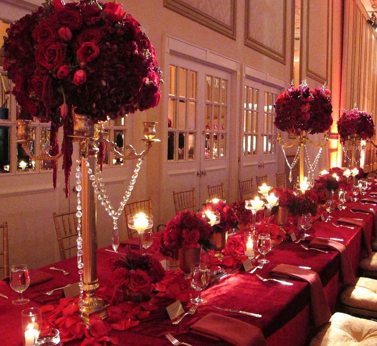 Red Wedding Decorations
 Gold And Wine Red Wedding Decorations