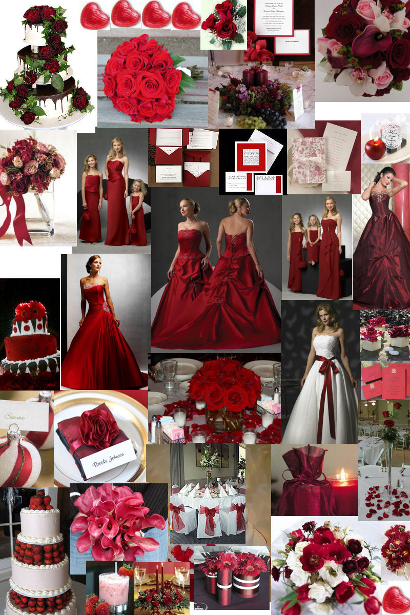 Red Wedding Decorations
 Winter wedding theme – burgundy