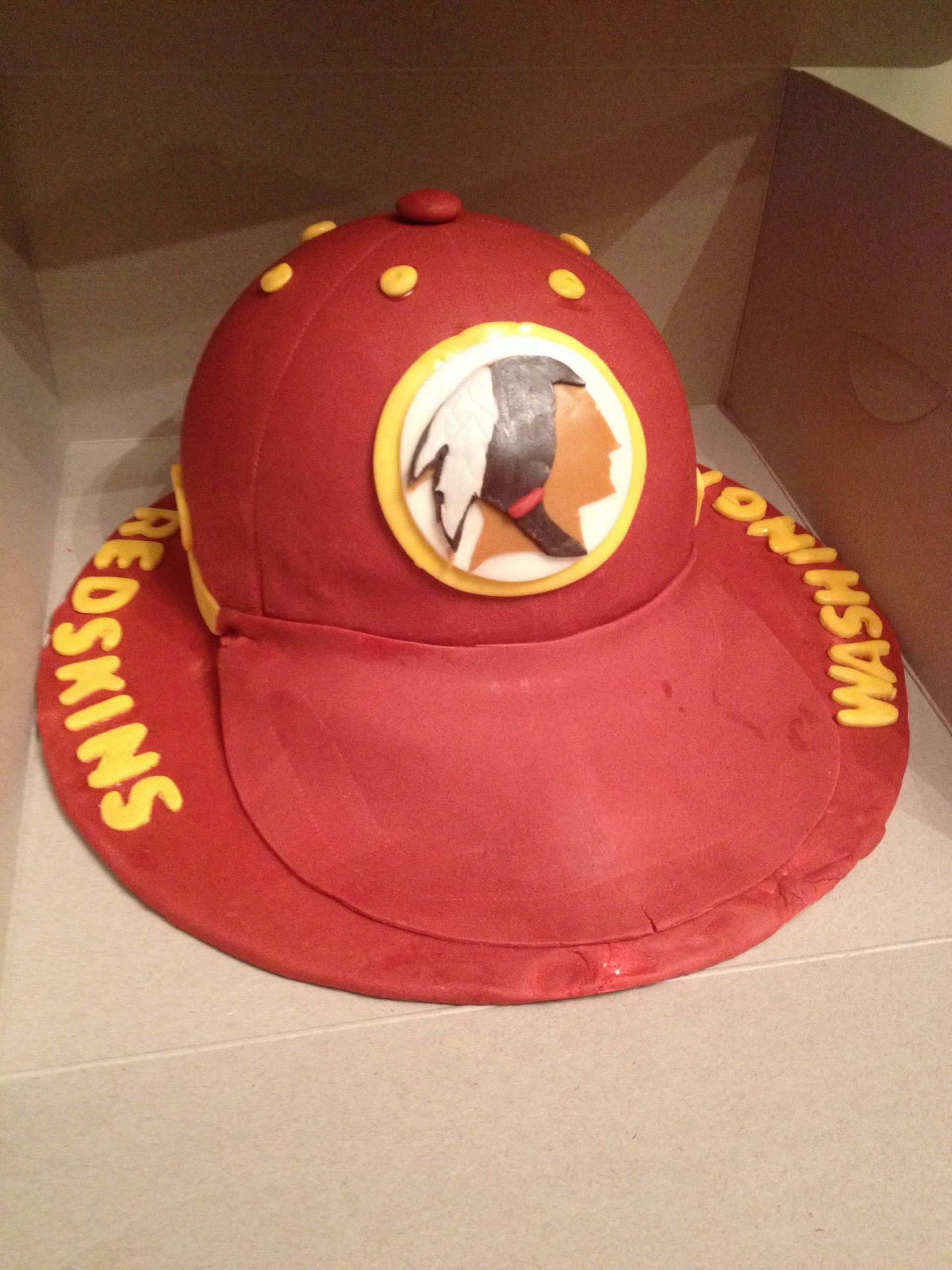 Redskins Birthday Cake
 Redskin hat cake Washington redskins cake cap cake hat