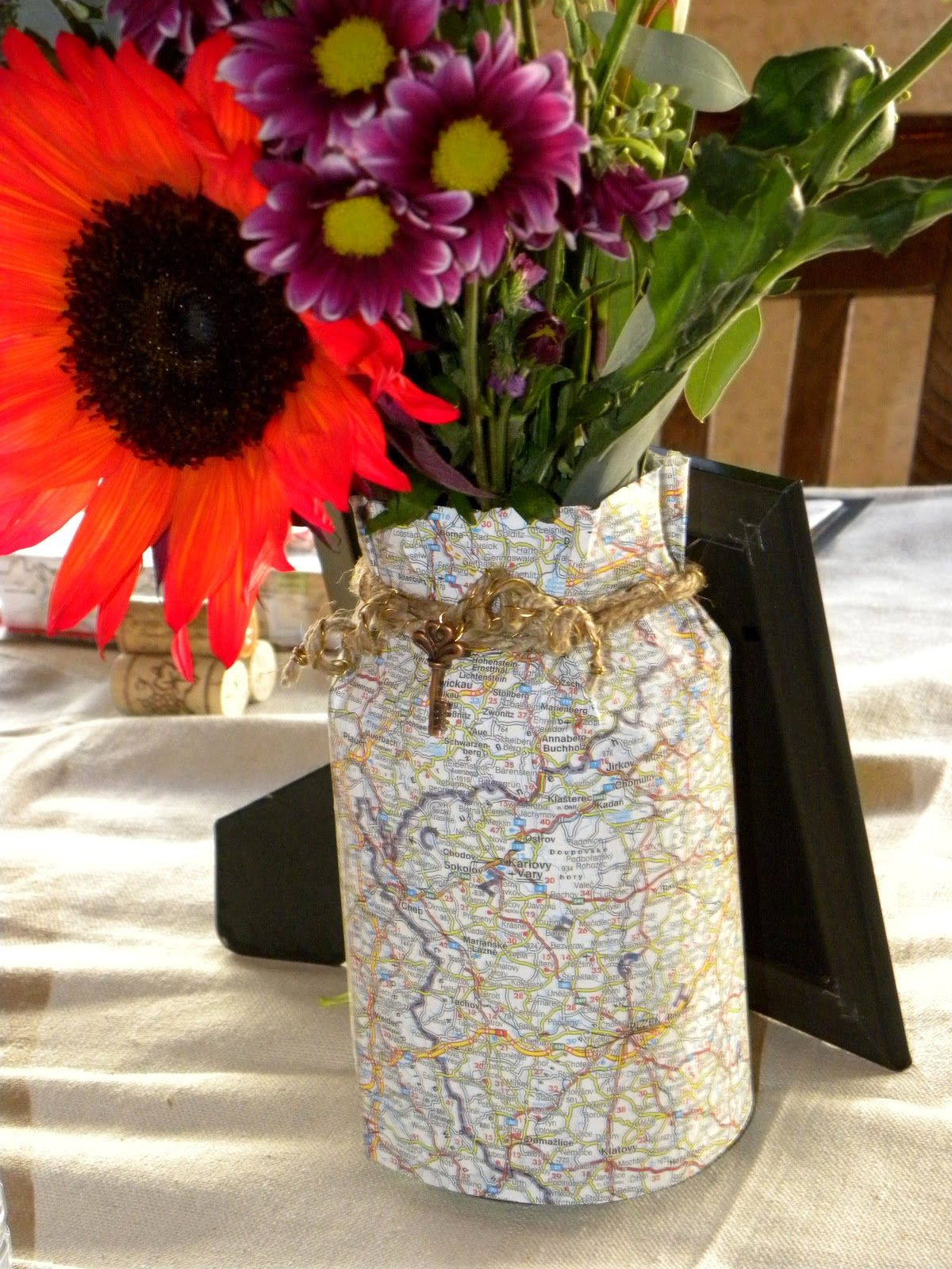 Retirement Party Centerpieces Ideas
 Map themed centerpieces we have thought about recycling