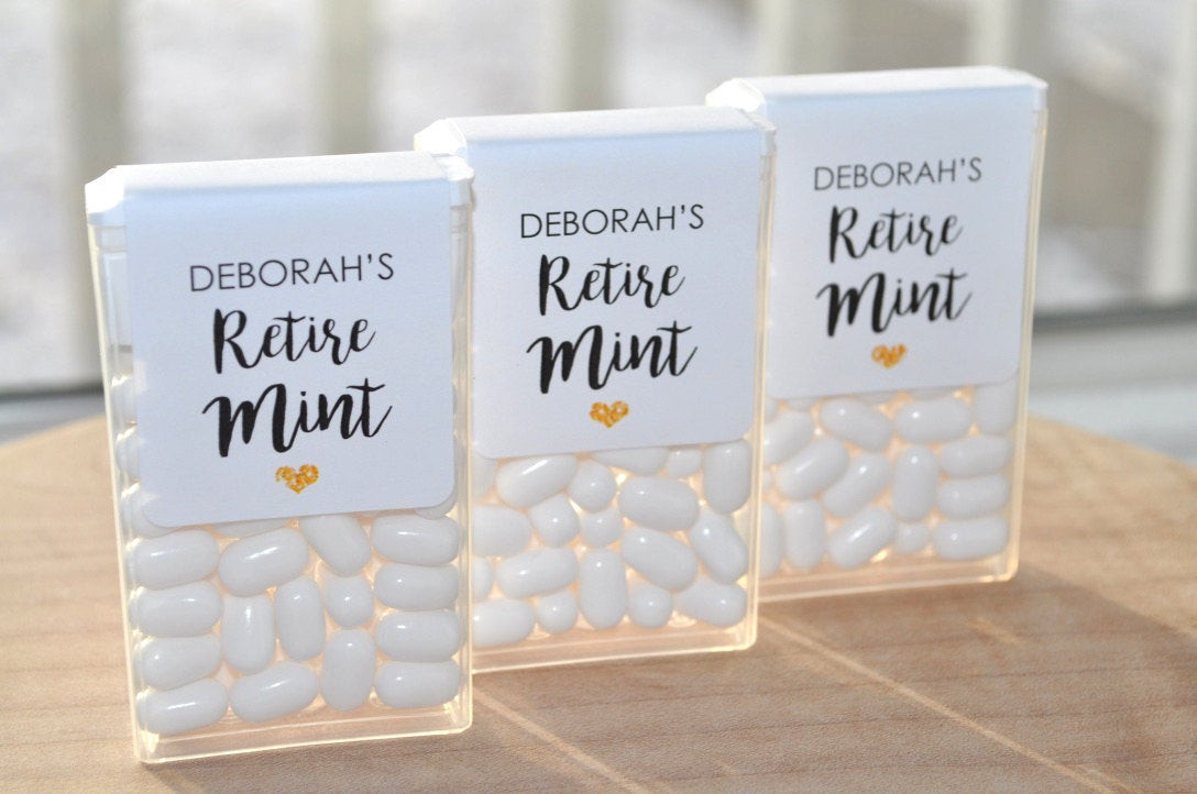 Retirement Party Favors Ideas
 Retirement Party Favors Tic Tac Labels Mint Favors