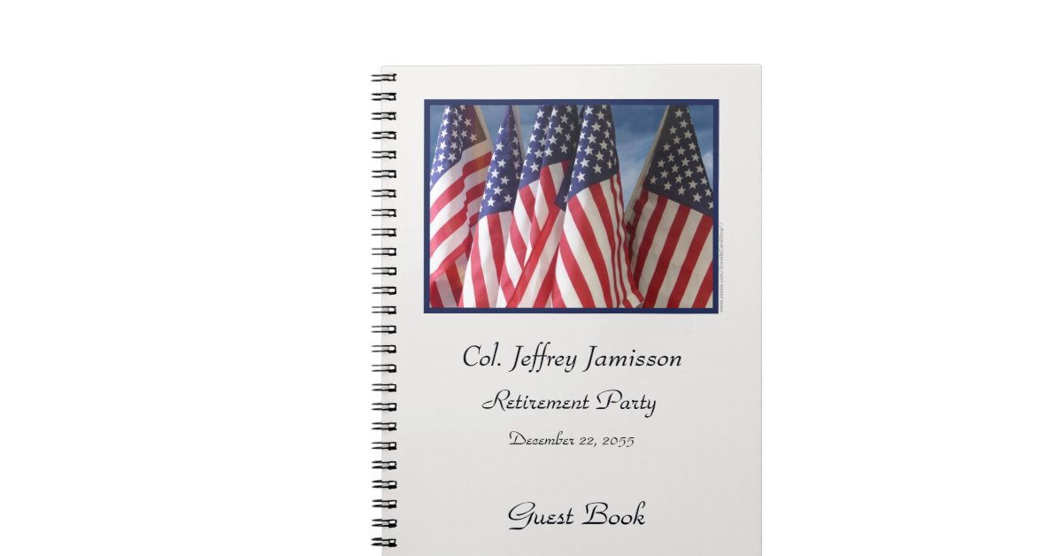Retirement Party Guest Book Ideas
 Retirement Party Guest Book American Flags Notebooks