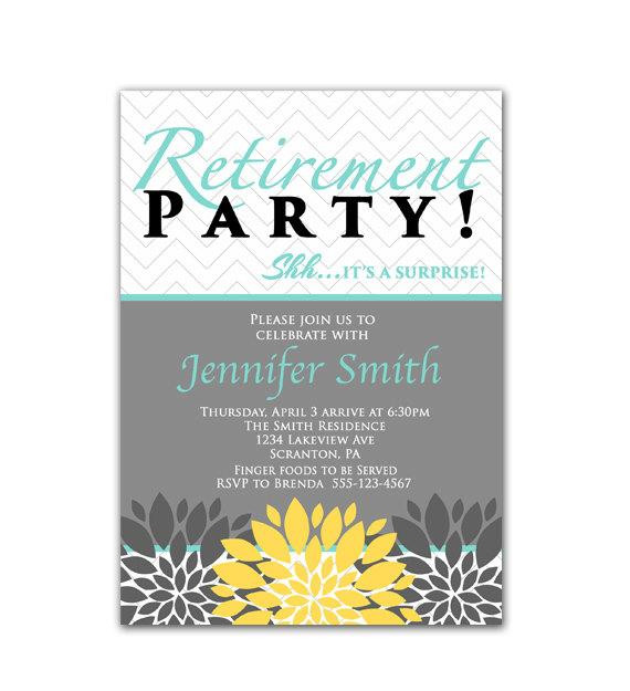 Retirement Party Invitations Ideas
 Surprise Retirement Party Invitation Blue Yellow by
