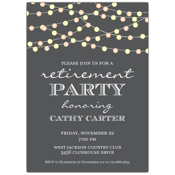 Retirement Party Invitations Ideas
 Under The Lights Retirement Party Invites