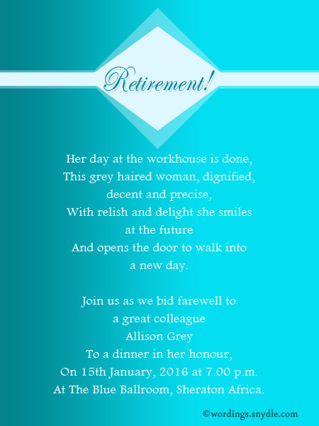 Retirement Party Invite Ideas
 Retirement Party Invitation Wording Ideas and Samples