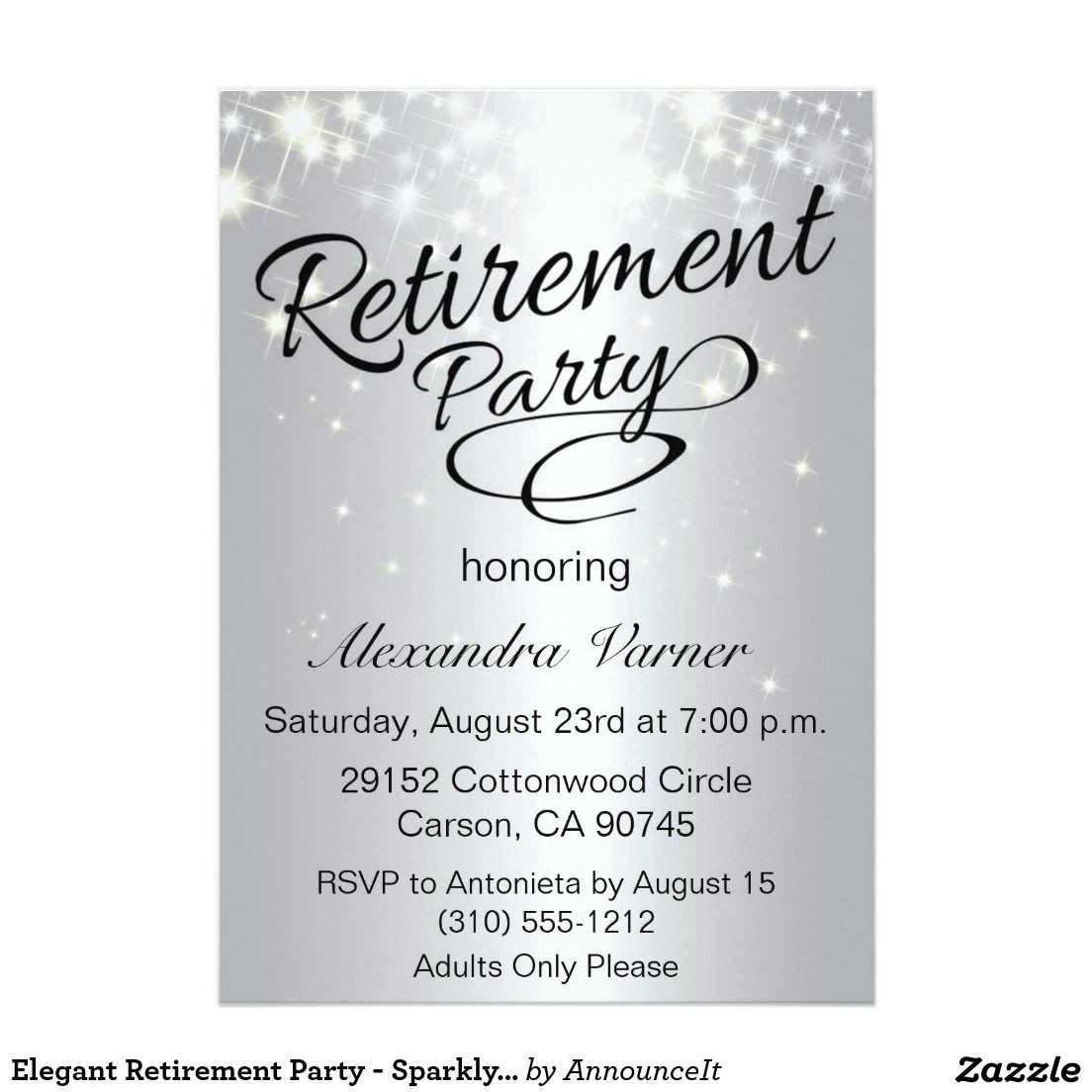 Retirement Party Invite Ideas
 Elegant Retirement Party Invitation Silver