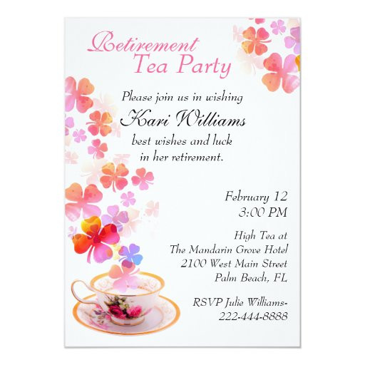 Retirement Tea Party Ideas
 Stylish La s Retirement Tea Party Invitation