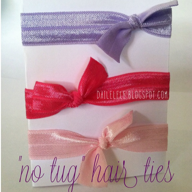 Ribbon Hair Ties DIY
 the daile lele DIY Elastic Ribbon Hair Ties