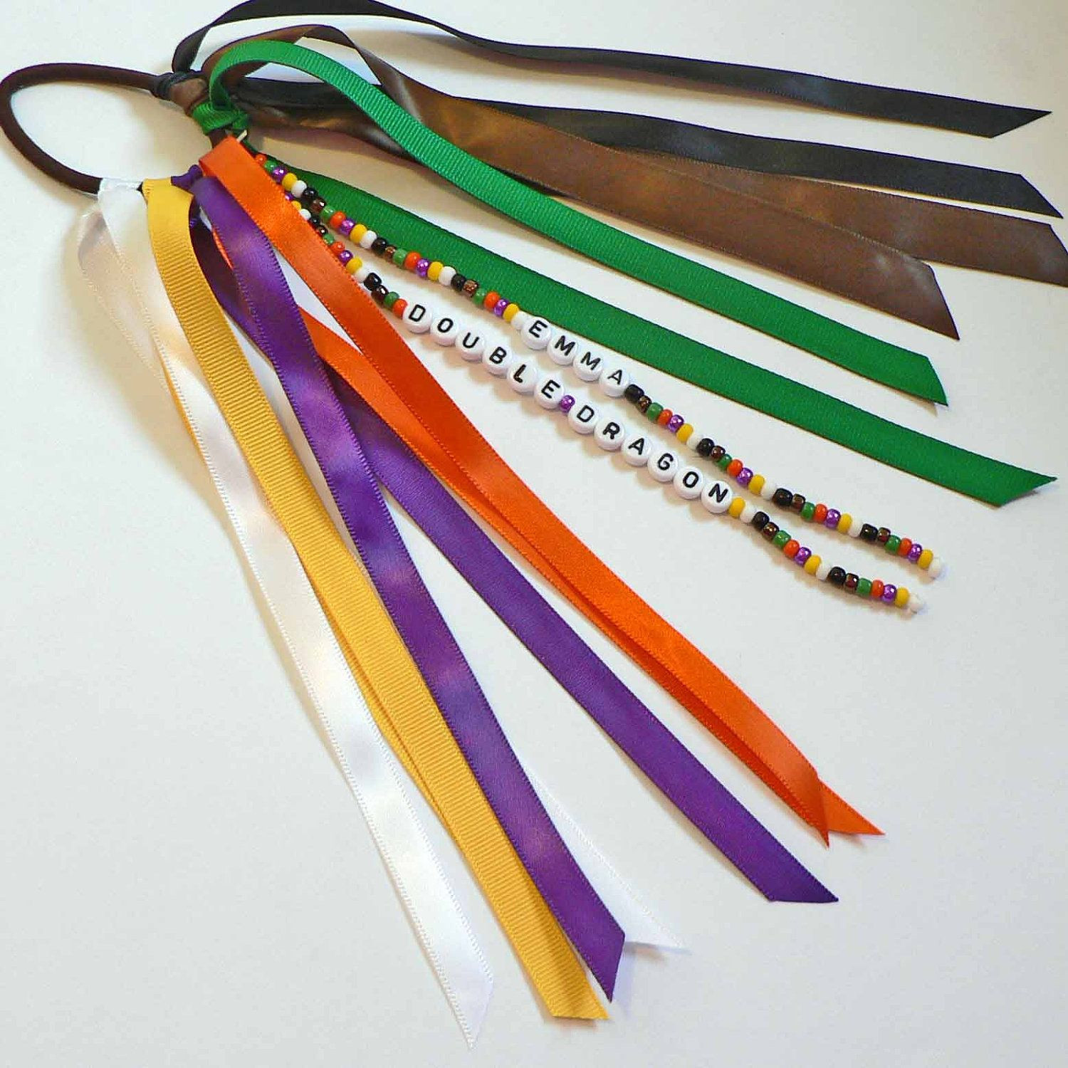 Ribbon Hair Ties DIY
 Personalized Ponytail Holder Karate Ribbon Hair Tie Bow