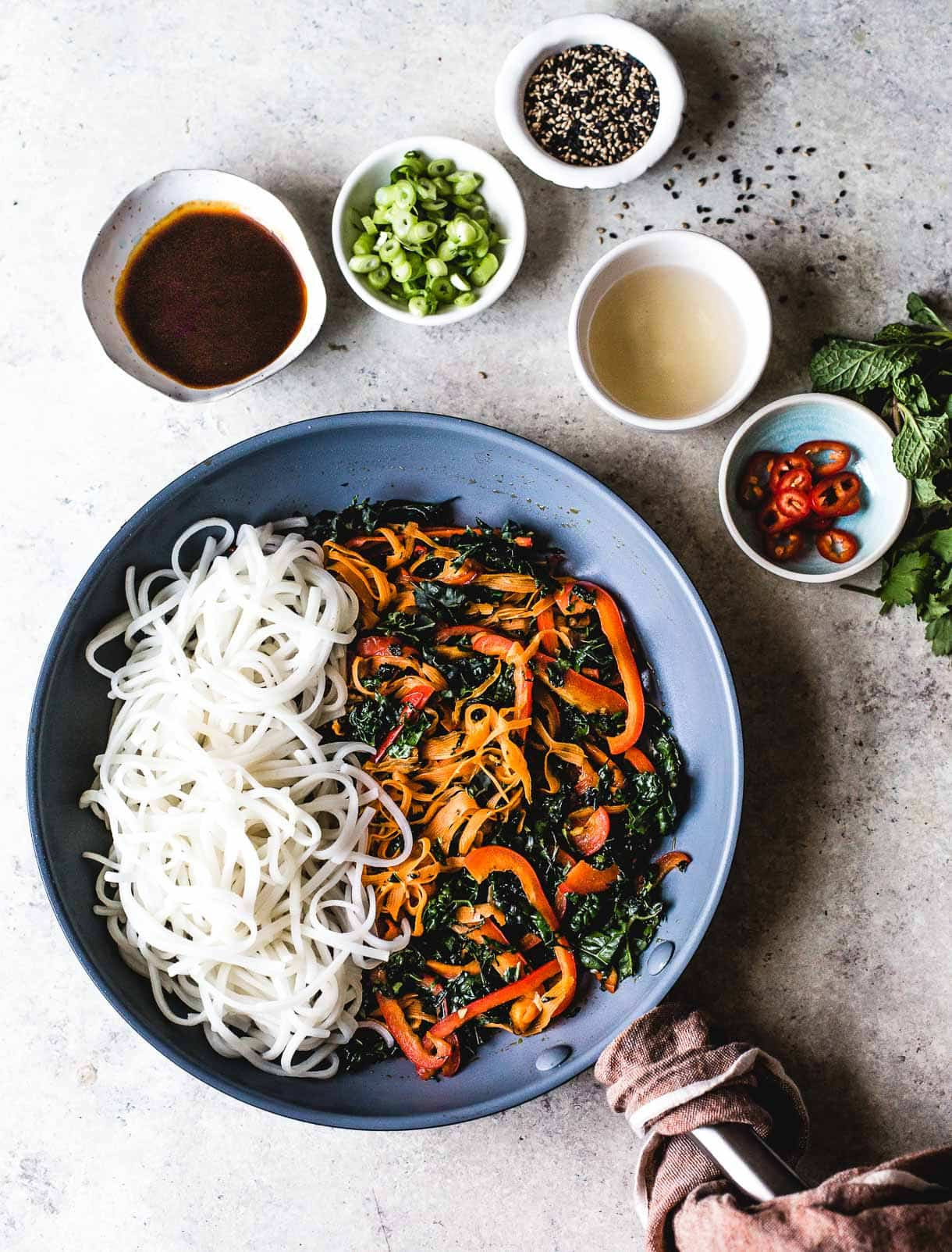 Rice Noodles Ingredients
 Sesame Thai Rice Noodles with Ve ables • vegan recipe