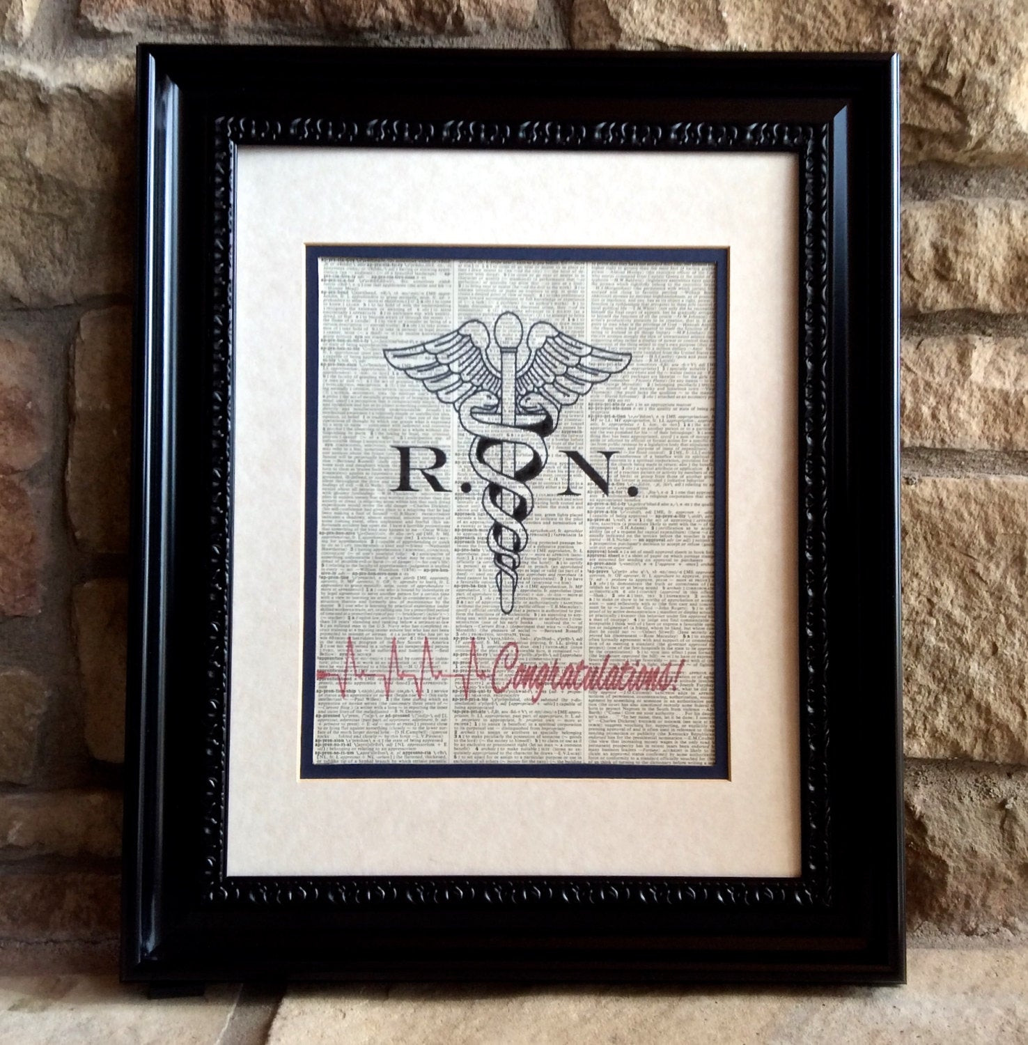 Rn Graduation Gift Ideas
 Unique Nurse RN Graduation Gift R N Print on Vintage