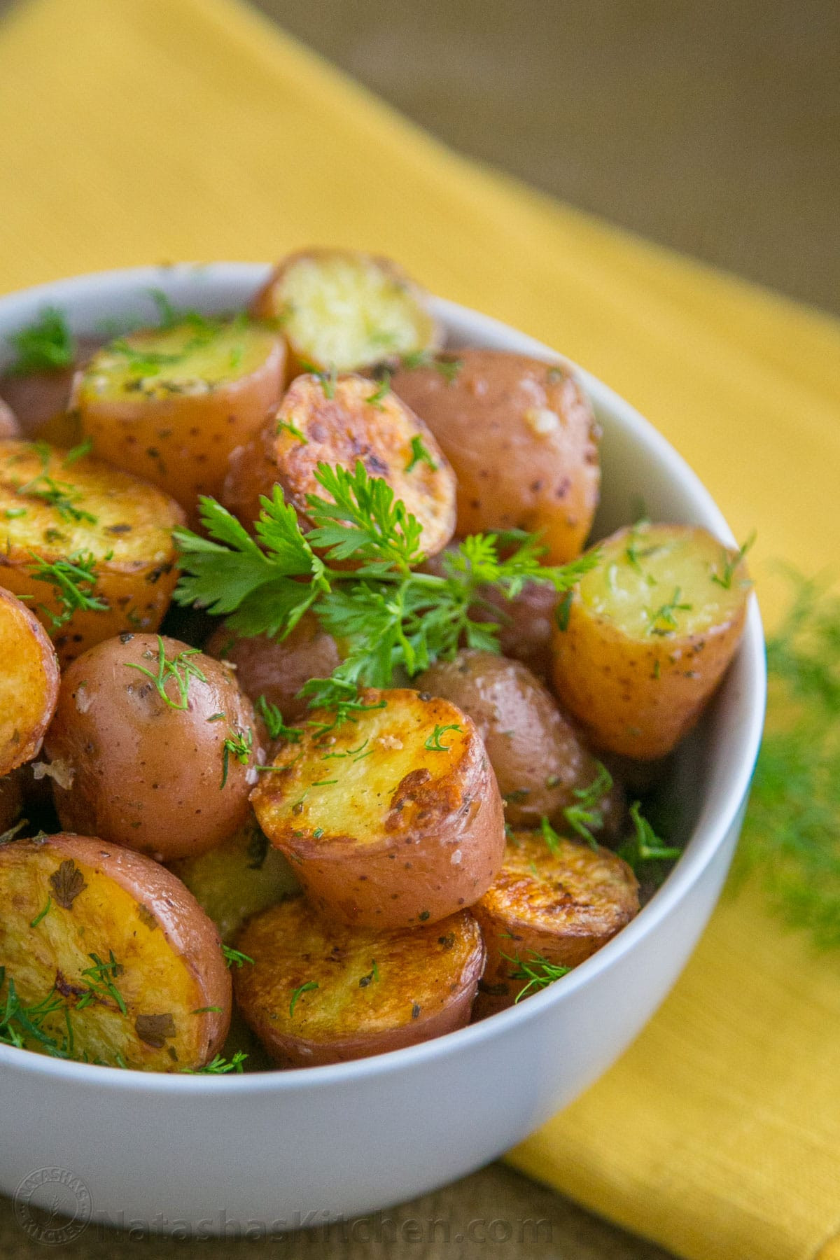Roasted Baby Red Potatoes Recipe
 Easy Oven roasted baby red potatoes Natasha s Kitchen