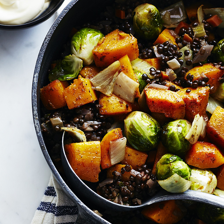 Roasted Fall Vegetables
 Roasted Fall Ve ables with Lentils and Spices Recipe