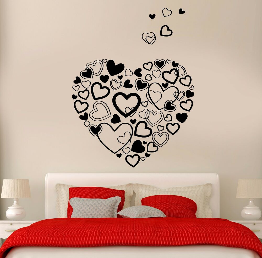 Romantic Bedroom Wall Decor
 Wall Stickers Vinyl Hearts Romantic Decor I Love You For