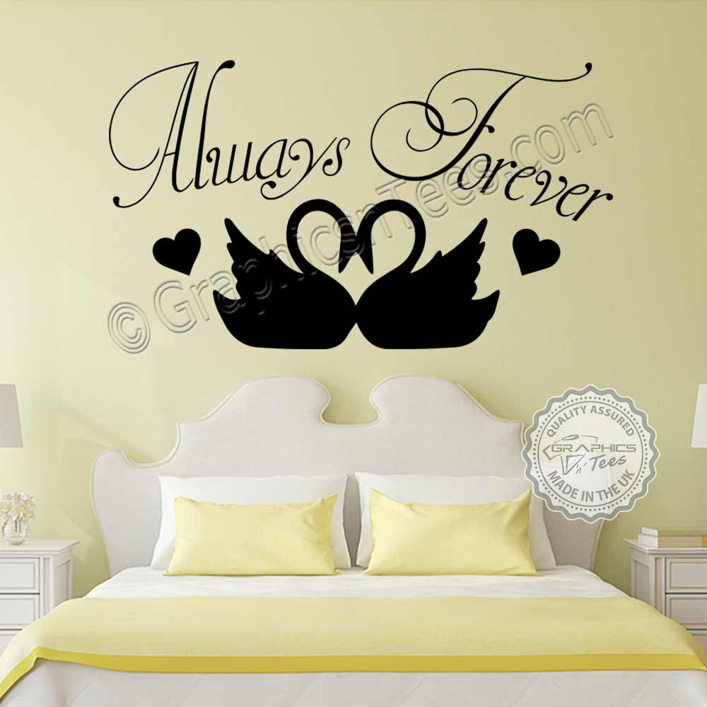 Romantic Bedroom Wall Decor
 Always Forever Romantic Bedroom Wall Sticker Quote with