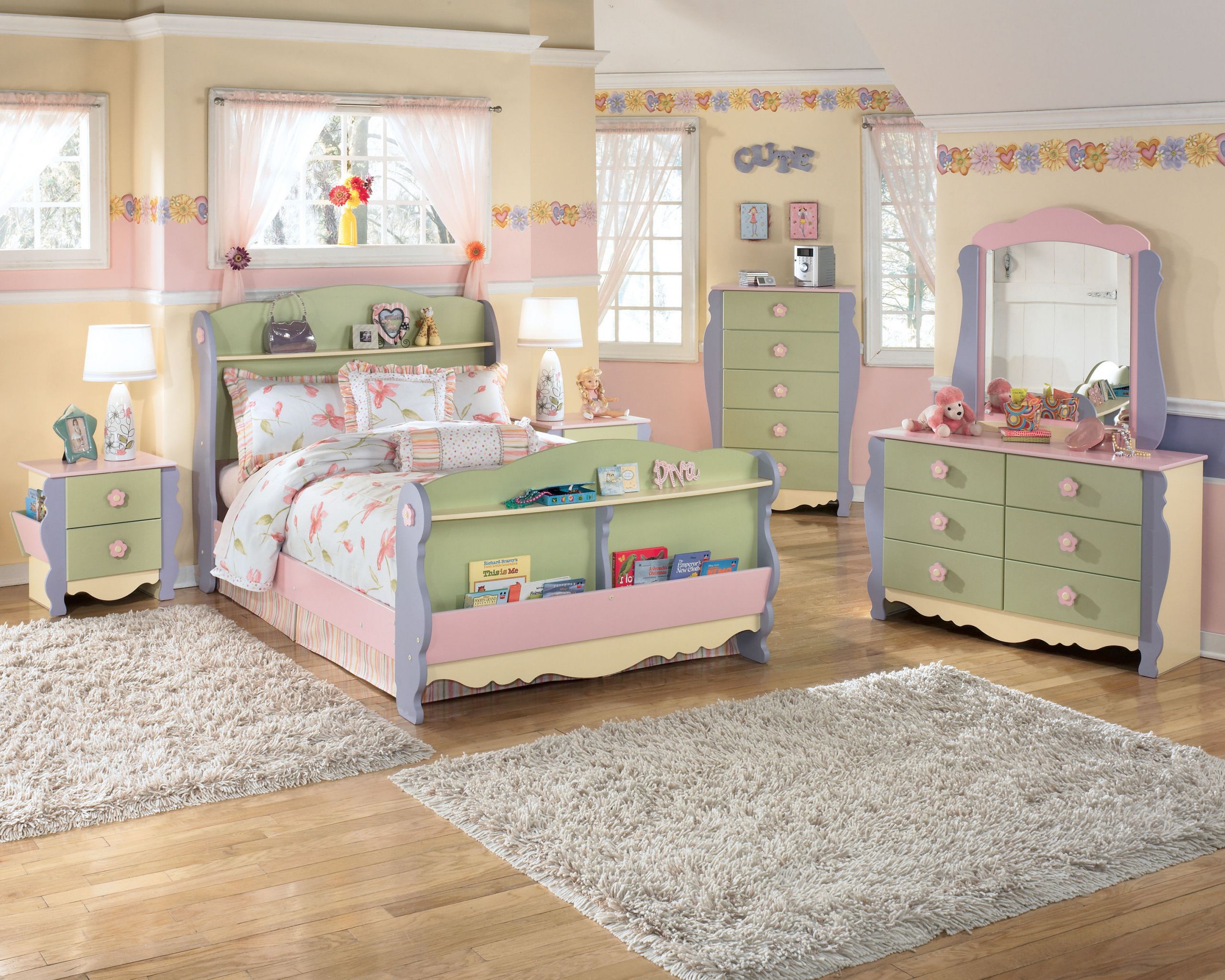 Room Set For Kids
 Doll House 4Pc Kids Bedroom Set with Twin Bed