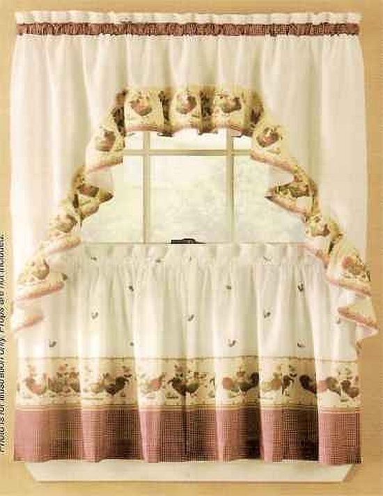 Rooster Kitchen Curtain
 NEW SETS CHICKEN ROOSTER KITCHEN CURTAINS & SWAG VALANCE