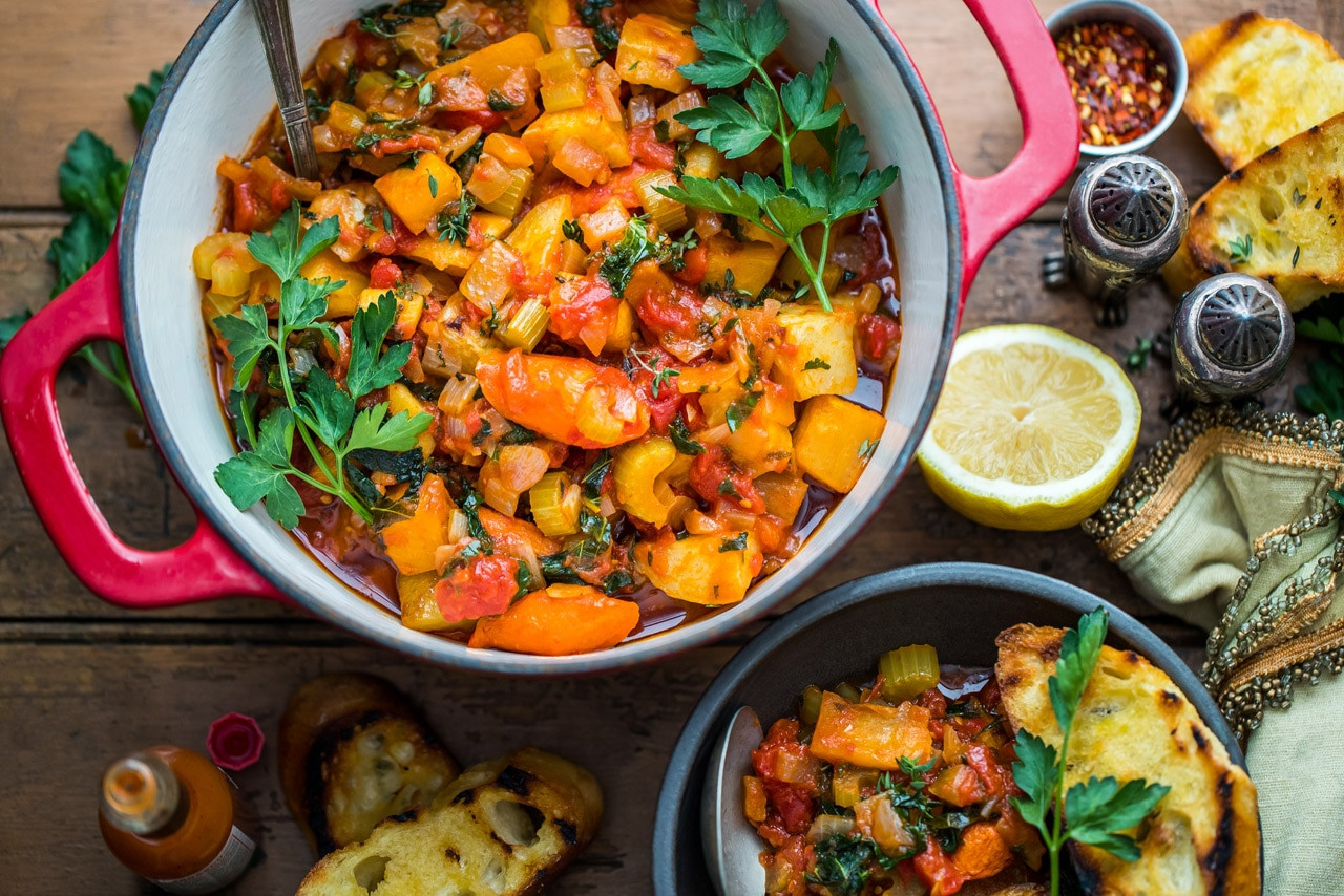 Root Vegetable Stew
 Recipe Root Ve able Stew with Rosemary Garlic Baguette