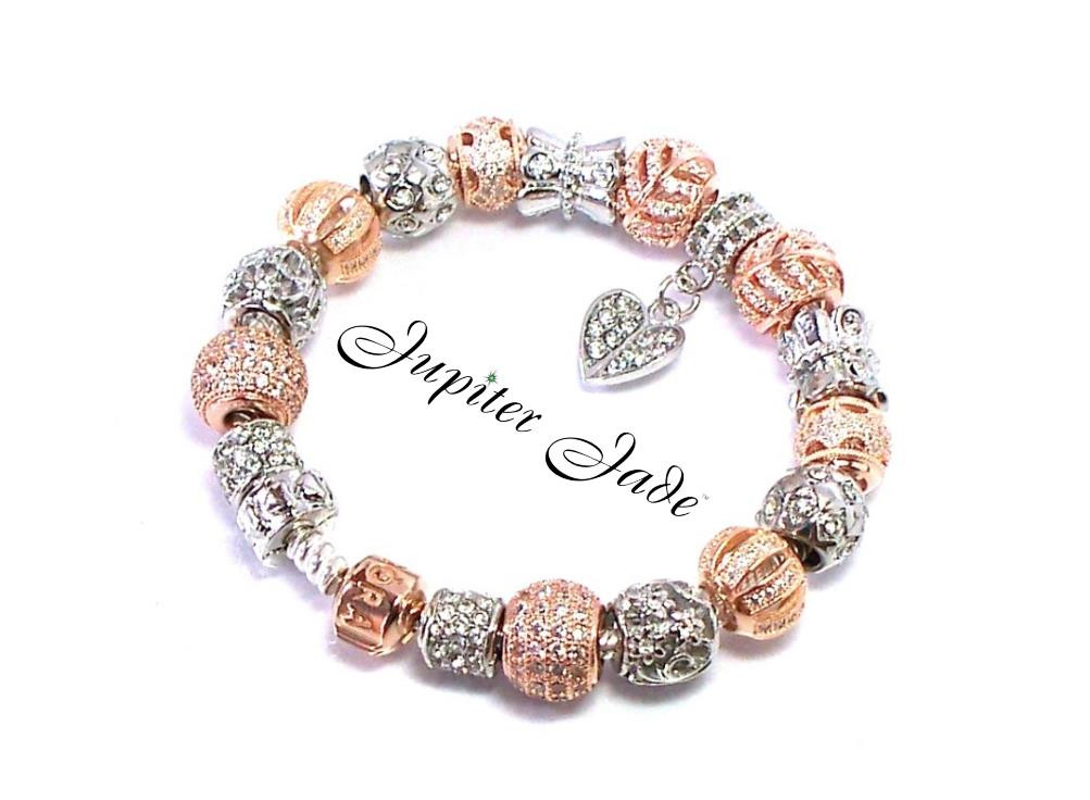 Rose Gold Pandora Bracelet
 Authentic Pandora Silver Bracelet 14k Rose Gold Clasp Euro