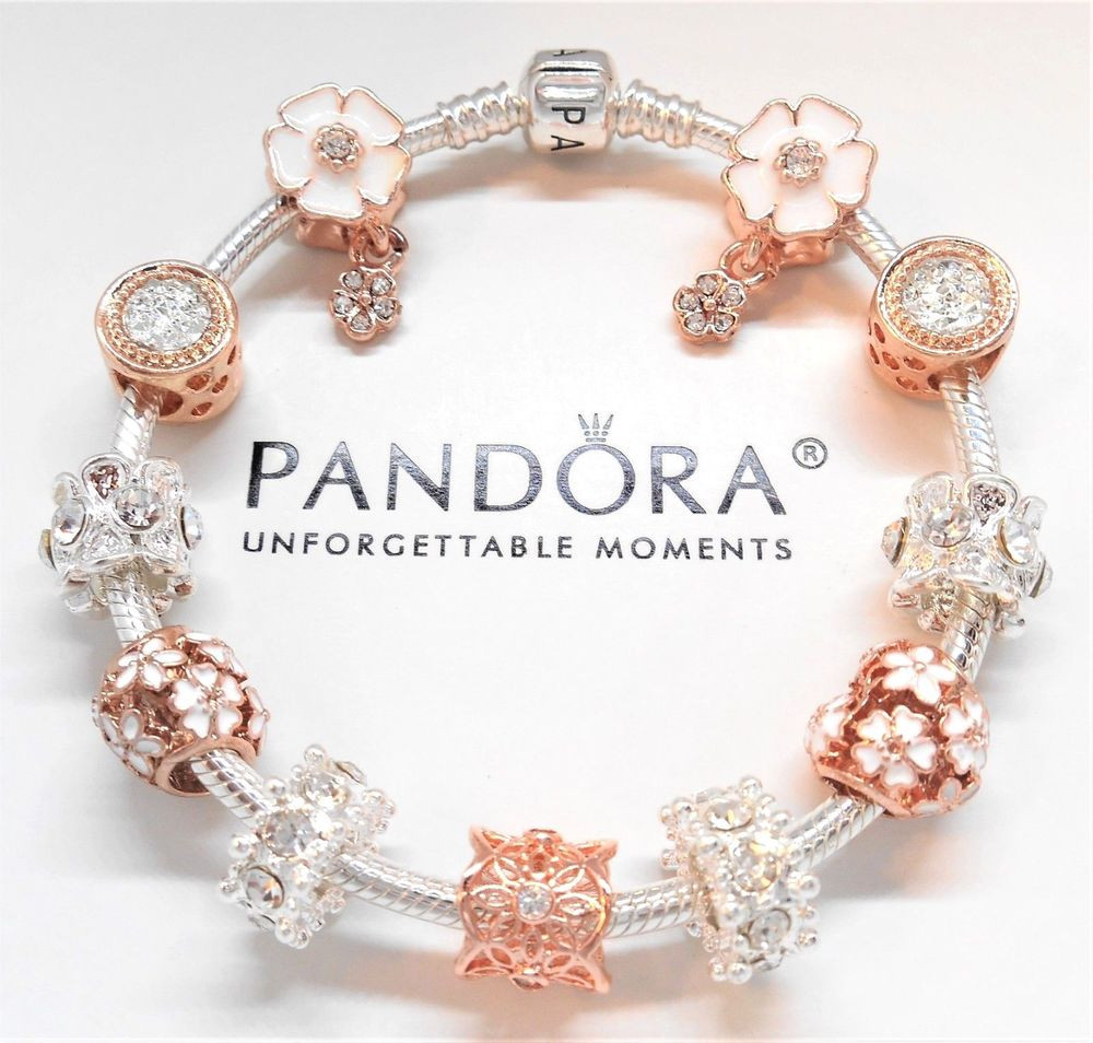 Rose Gold Pandora Bracelet
 Pandora Sterling Silver Charm Bracelet With Rose Gold