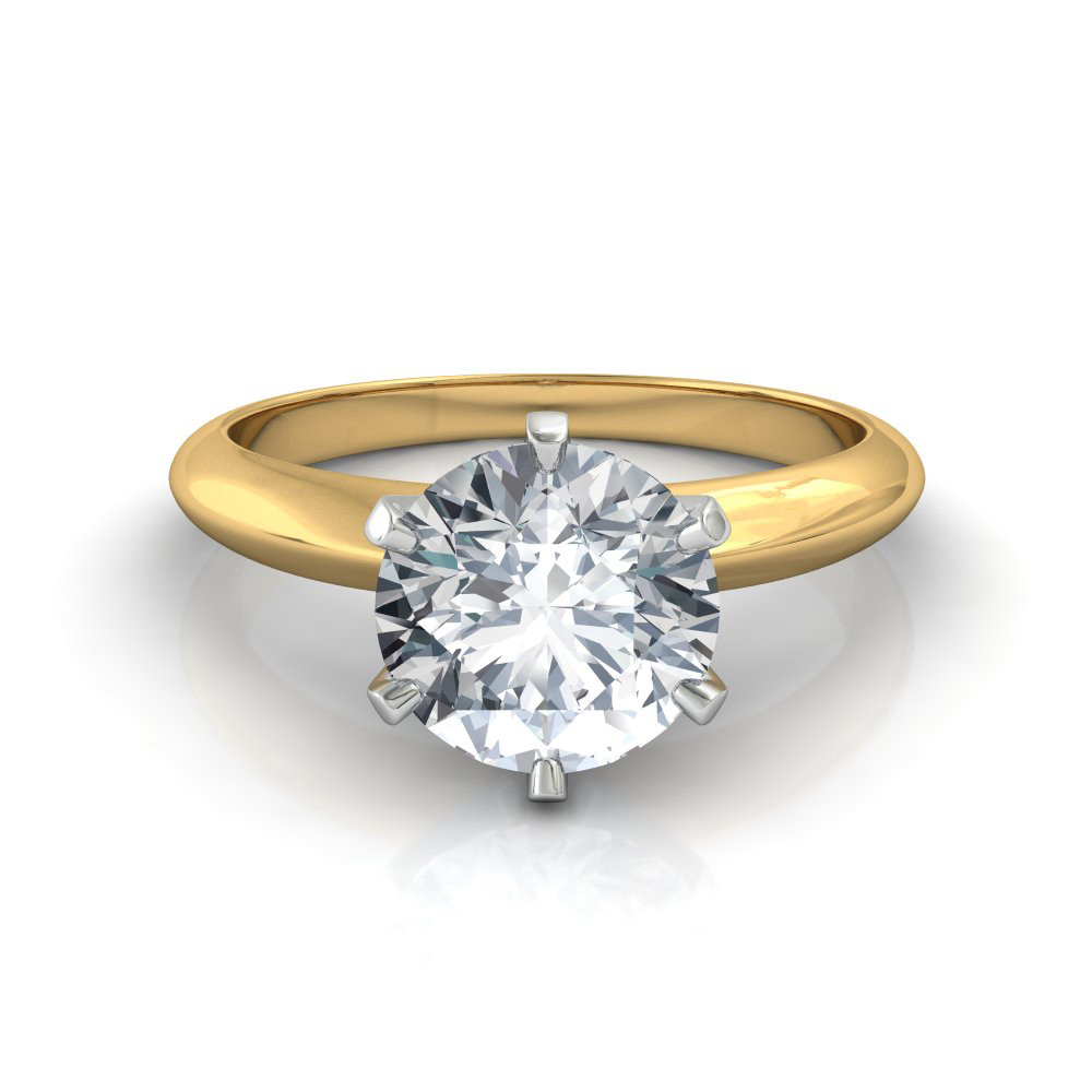 Round Diamond Solitaire Engagement Ring
 Six Prong Round Brilliant Solitaire Diamond Engagement