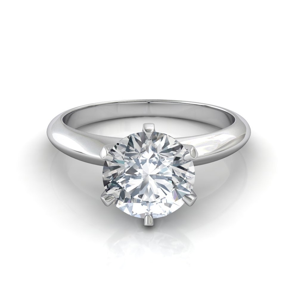 Round Diamond Solitaire Engagement Ring
 Round Brilliant Cut Solitaire Engagement Ring