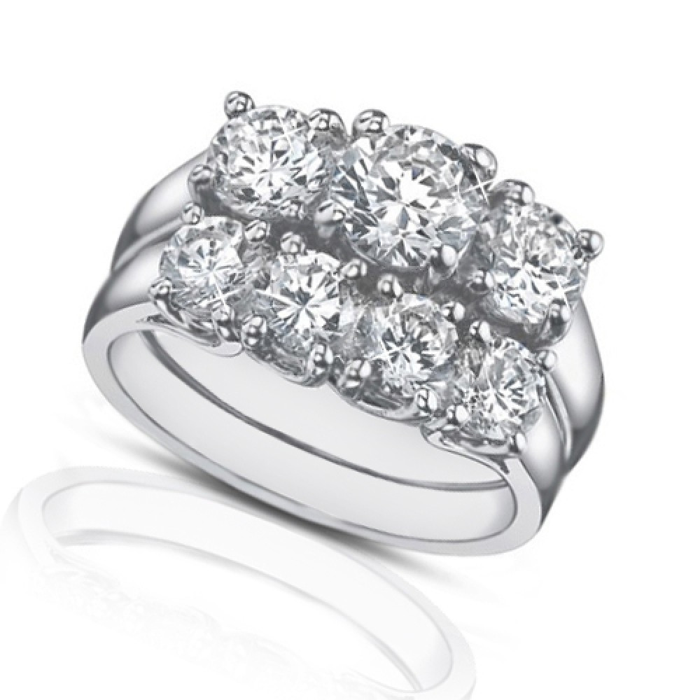 Round Wedding Rings
 2 25 Ct Three Stone Round Diamond Engagement Ring With