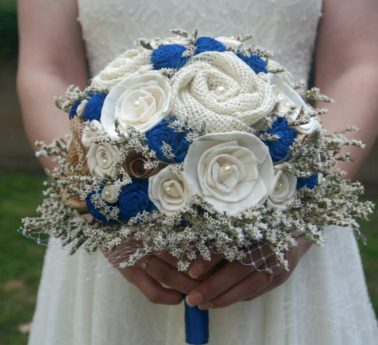 Royal Blue Flowers For Wedding
 Cobalt Blue Wedding Bouquet Royal Blue Sola Bouquet