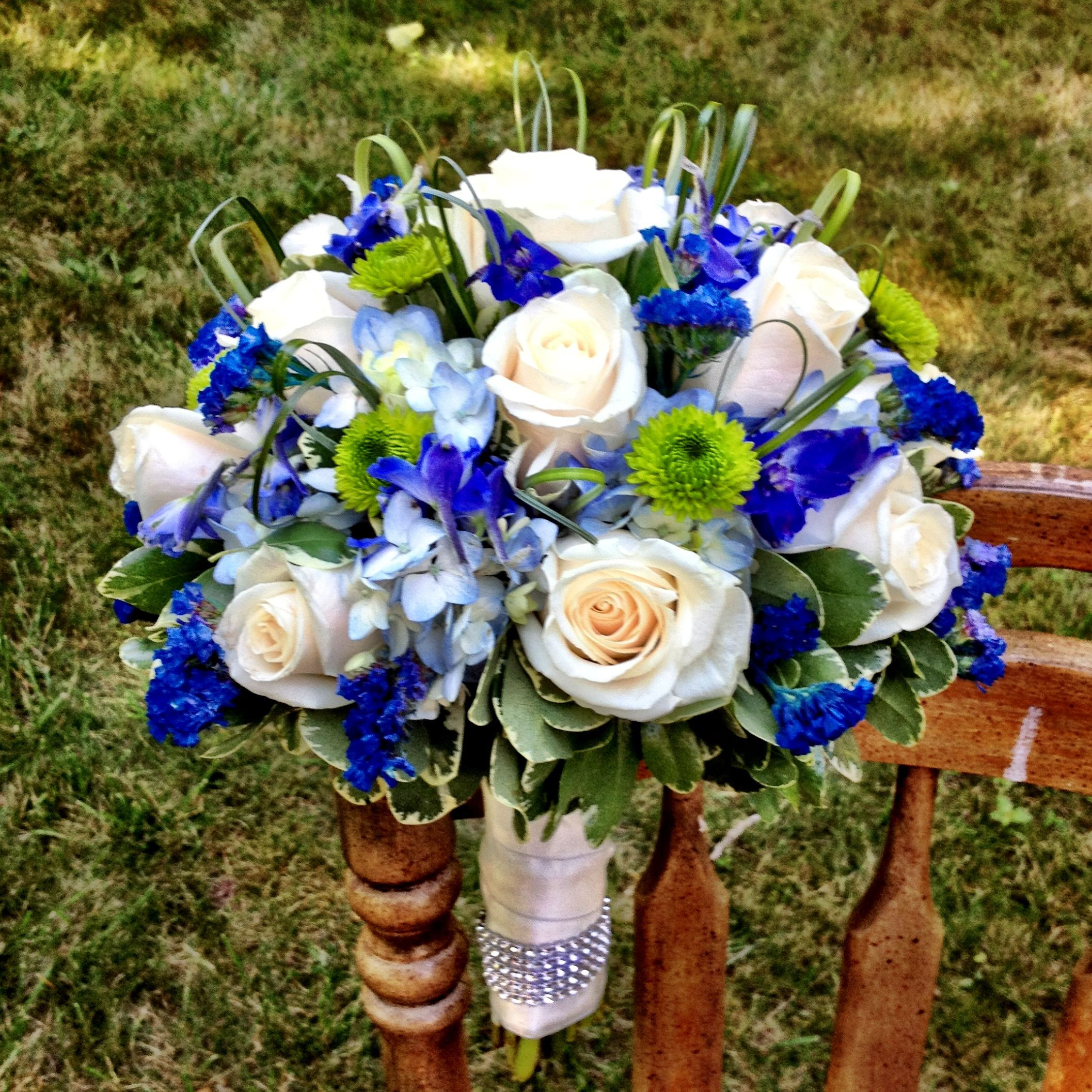 Royal Blue Flowers For Wedding
 Bridal Bouquet for Royal Blue wedding by Blossoming