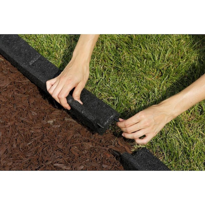 Rubberific Landscape Edging
 Rubberific 4 ft Black Rubber Landscape Edging Section in