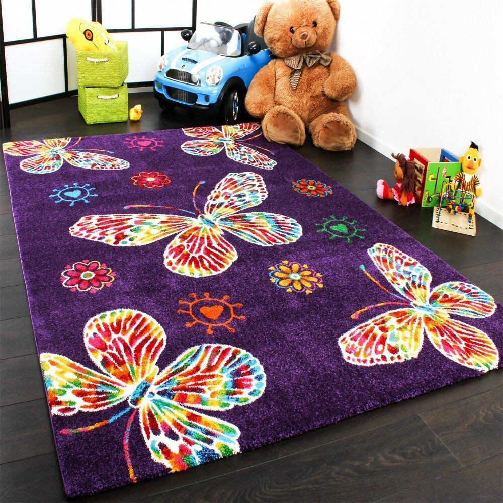 Rug For Kids Room
 Purple Butterfly Rug Girls Bedroom Carpet Children Kids