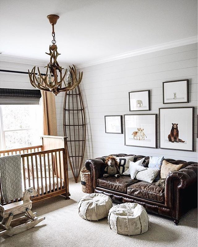 Rustic Baby Room Decor
 How fy yet chic is this rustic nursery Design