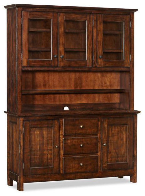 Rustic Kitchen Buffets
 Benchwright Buffet & Hutch Rustic Mahogany Stain