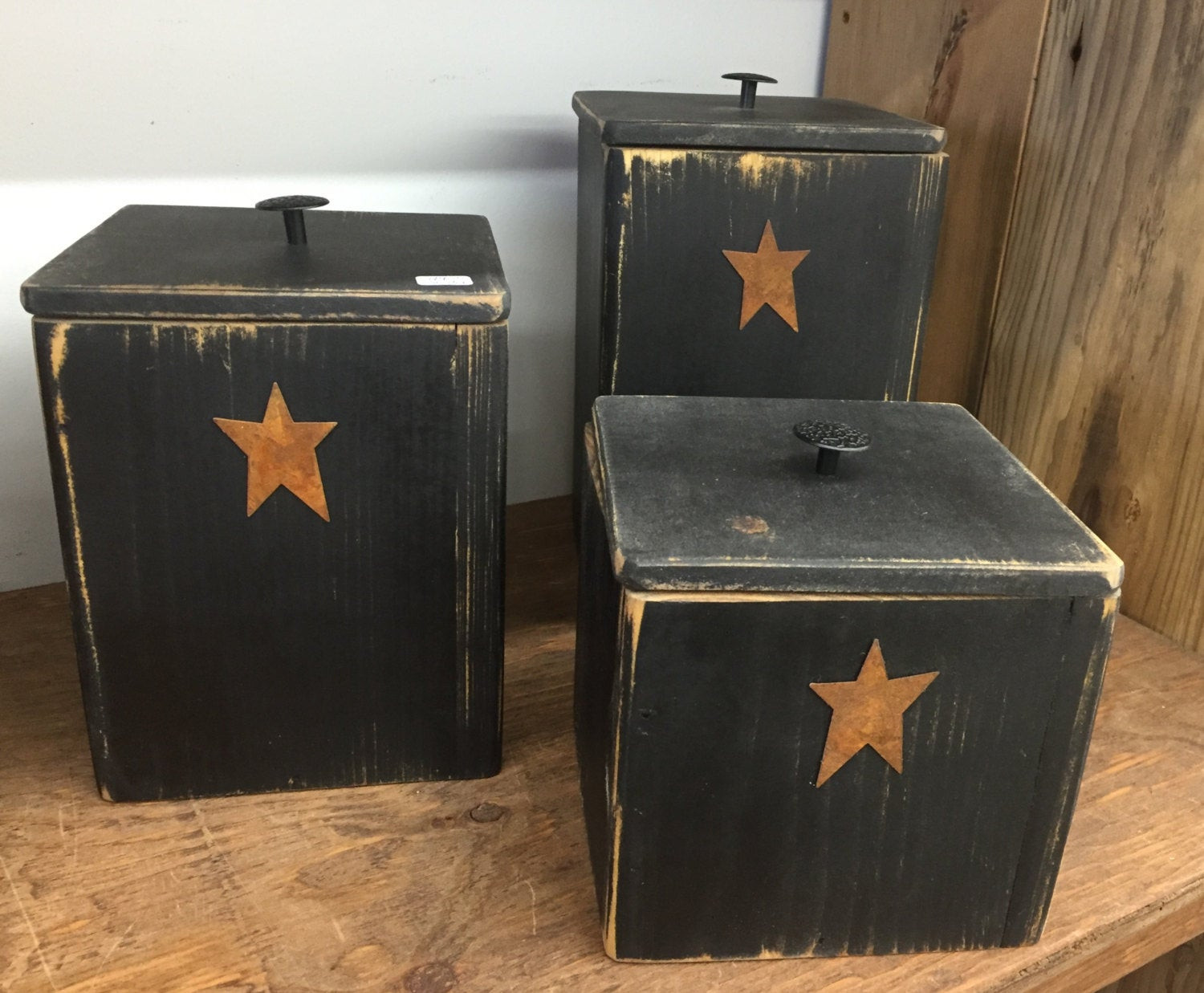 Rustic Kitchen Canisters
 Rustic Canister Set of Three Kitchen Decor & Storage