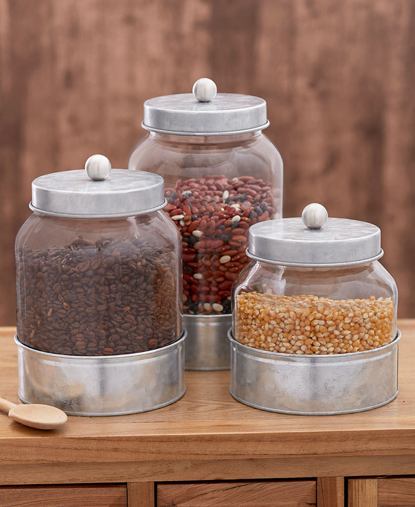 Rustic Kitchen Canisters
 Rustic and Charming Country Glass Kitchen Canisters Set
