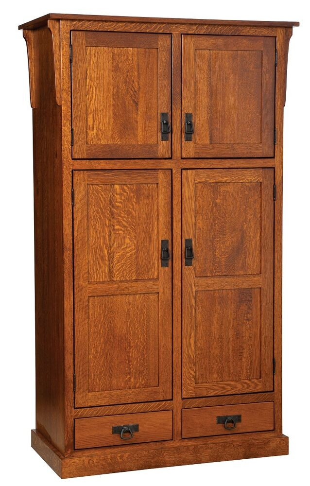 Rustic Kitchen Pantry
 Amish Mission Rustic Kitchen Pantry Storage Cupboard Roll