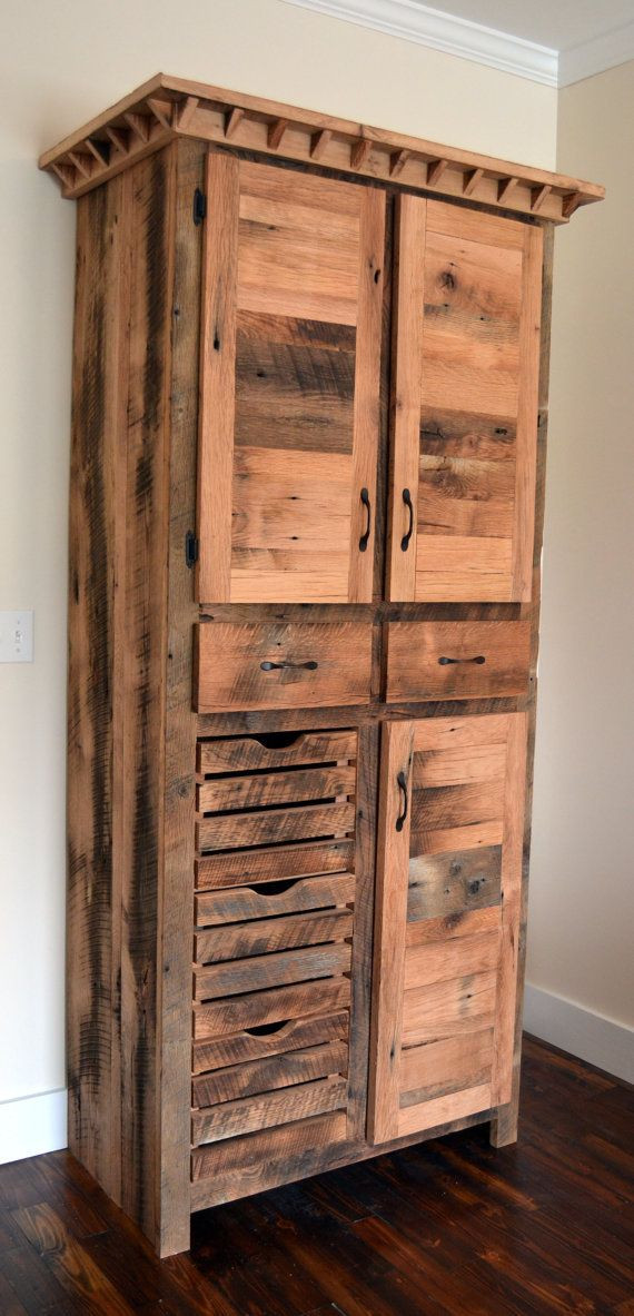 Rustic Kitchen Pantry
 Reclaimed Barnwood Pantry Cabinet in 2019