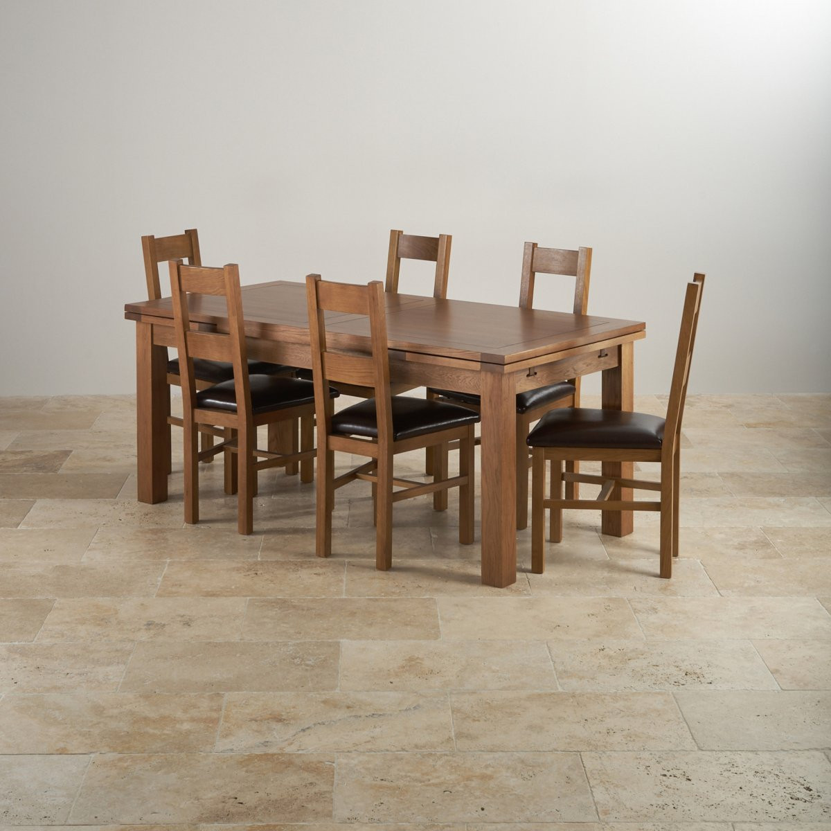 Rustic Kitchen Tables And Chairs
 Rustic Oak Dining Set 6ft Table with 6 Chairs