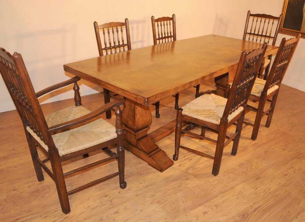 Rustic Kitchen Tables And Chairs
 Oak Farmhouse Refectory Table Kitchen Dining Tables Rustic