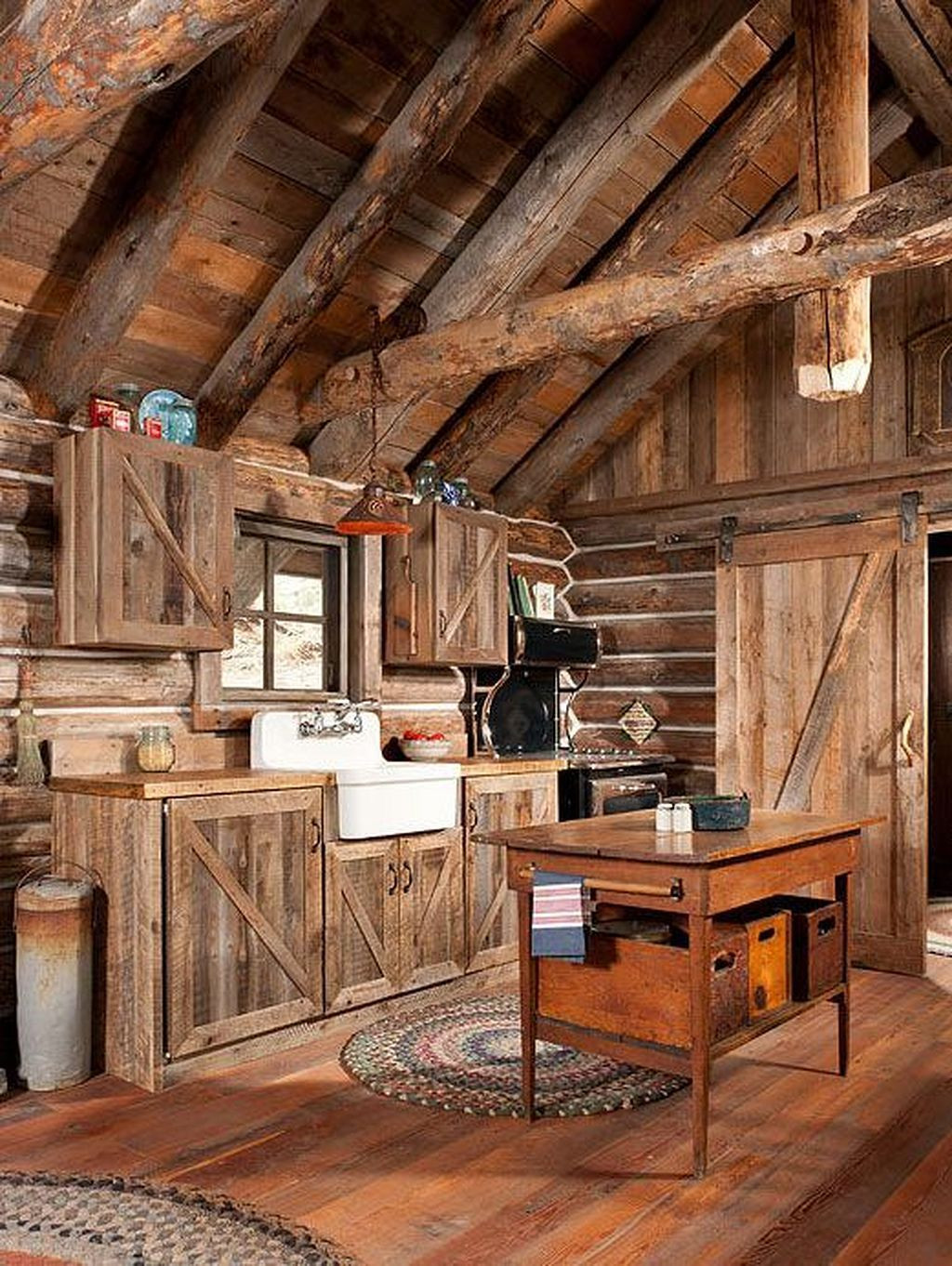 Rustic Log Cabin Kitchens
 Log Cabin Kitchen Ideas 37