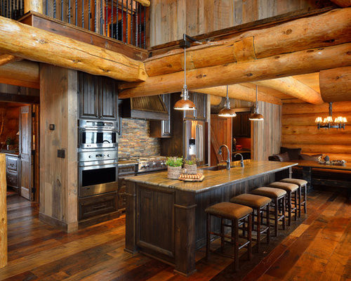 Rustic Log Cabin Kitchens
 Small Log Cabin Kitchens