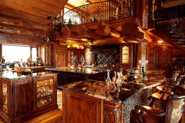 Rustic Log Cabin Kitchens
 Awesome Log Cabin Rustic Kitchen Dallas by Passion