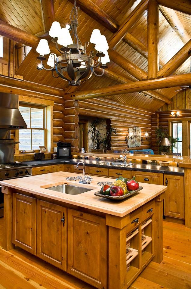 Rustic Log Cabin Kitchens
 406 best images about Cozy and Quaint Cabins and Log Homes