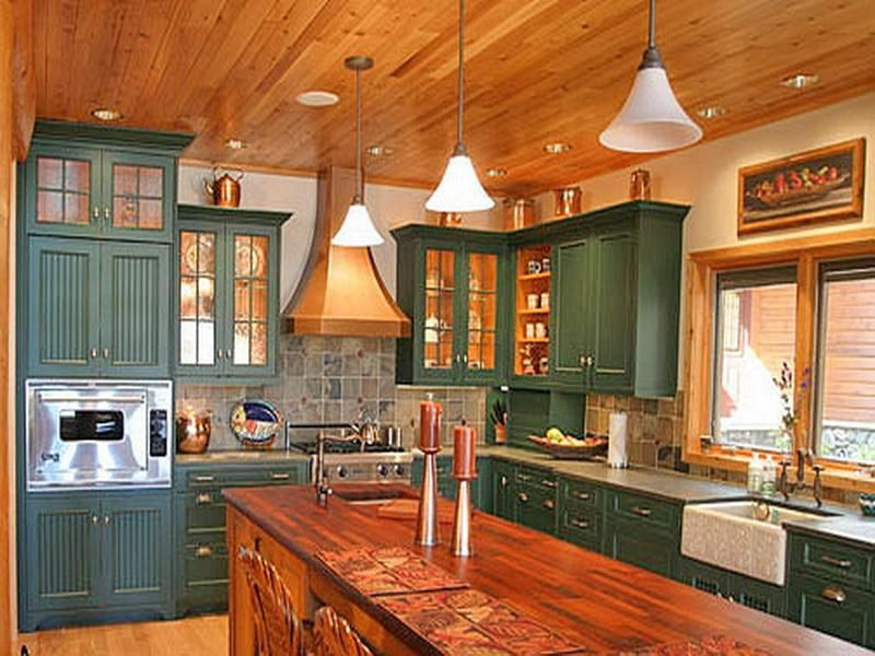 Rustic Paint Colors For Kitchen
 Green Painted Kitchen Cabinets Lowes With images