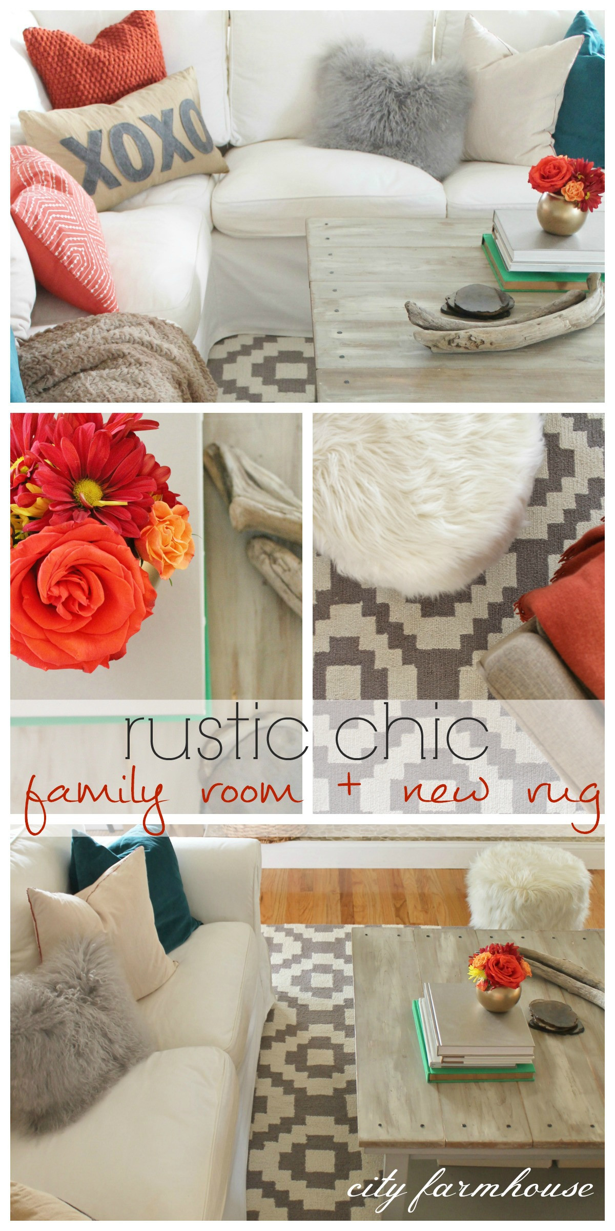 Rustic Rugs For Living Room
 Rustic Chic Family Room New Rug City Farmhouse