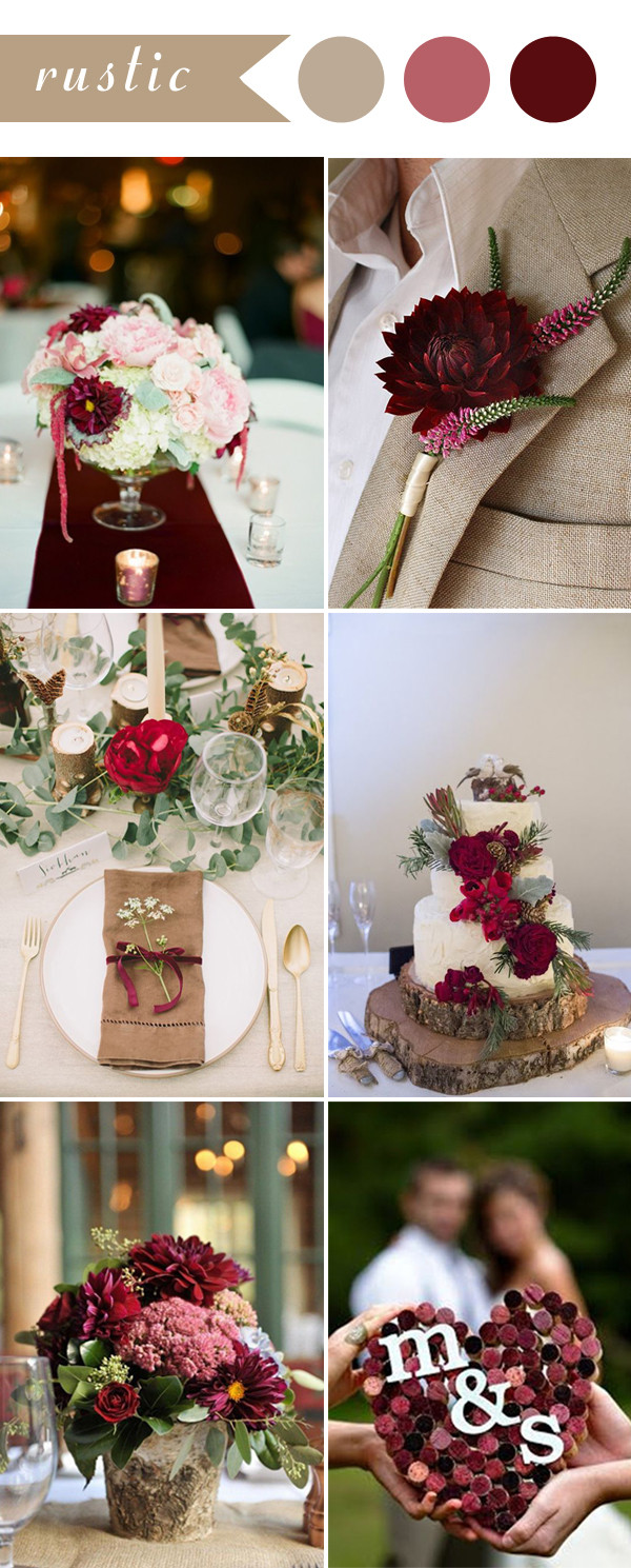 Rustic Wedding Colors
 Perfect Burgundy Wedding Themes Ideas for 2017