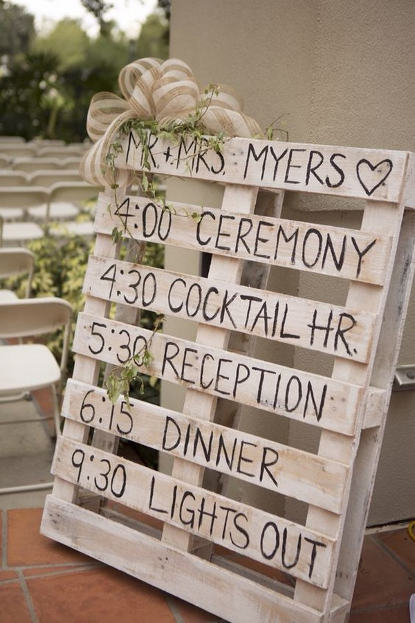Rustic Wedding Signs DIY
 24 DIY Country Wedding Ideas with Pallets to Save Bud