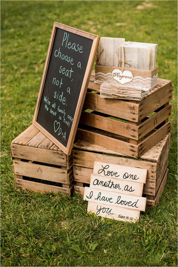 Rustic Wedding Signs DIY
 20 Great Ideas To Use Wooden Crates At Rustic Weddings
