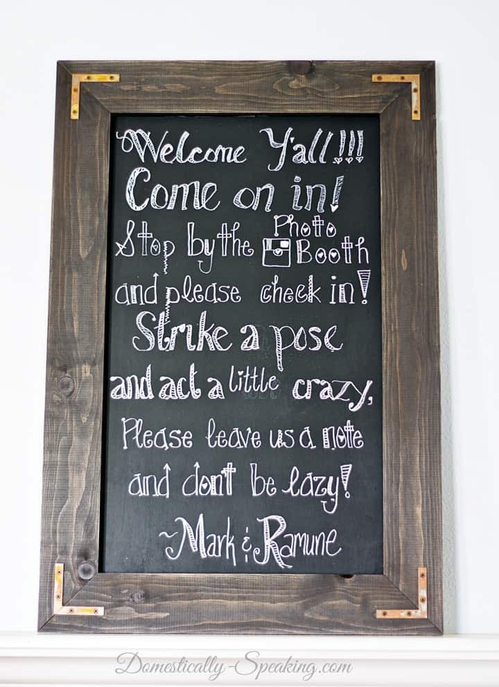 Rustic Wedding Signs DIY
 DIY Rustic Chalkboard for a Wedding Domestically Speaking