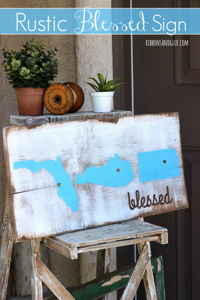Rustic Wood Signs DIY
 How to make a Rustic Wood Painted State Sign